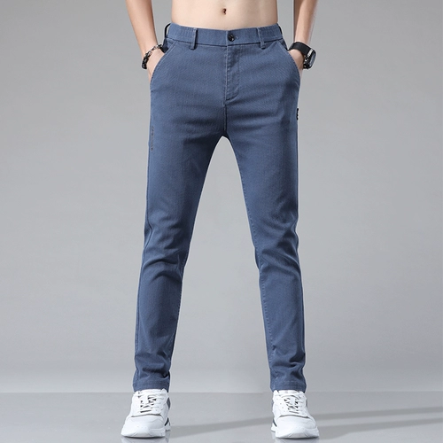 Мужские шелковые летние тонкие штаны для отдыха, приталенные джинсовые джинсы, свободный прямой крой