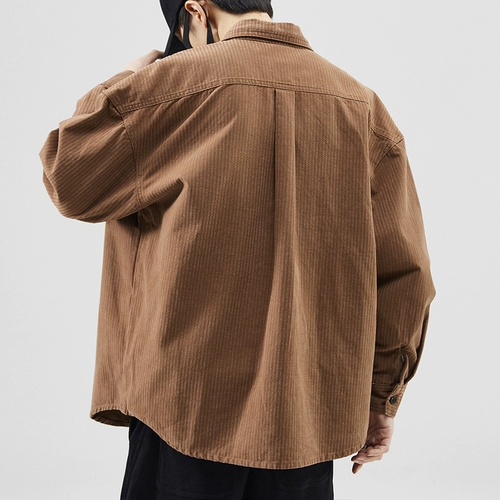 Осенняя японская хлопковая модная рубашка для отдыха