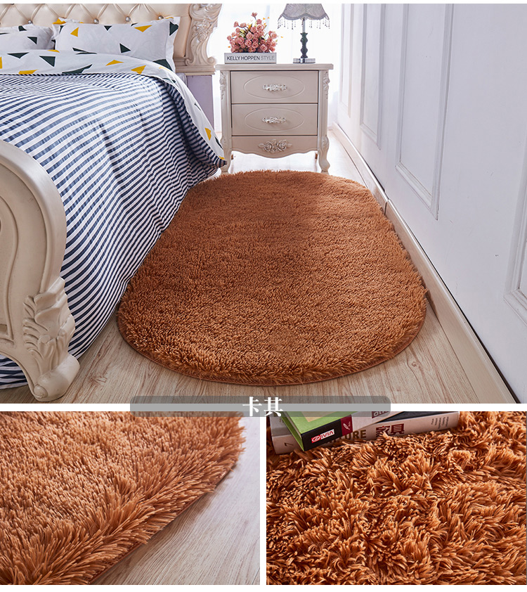 phòng khách Oval phòng ngủ cạnh giường ngủ thảm thảm cô bé kết hôn với một màu hồng phòng công chúa thảm sàn sàn mat đáng yêu - Thảm thảm 3d phòng khách