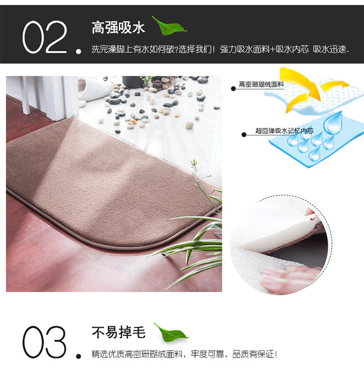 Phòng tắm hình bán nguyệt lối vào đặt phòng Cửa hấp thụ thảm nhà vệ sinh nhà bếp phòng tắm thảm chống trượt - Thảm sàn thảm đá hút nước