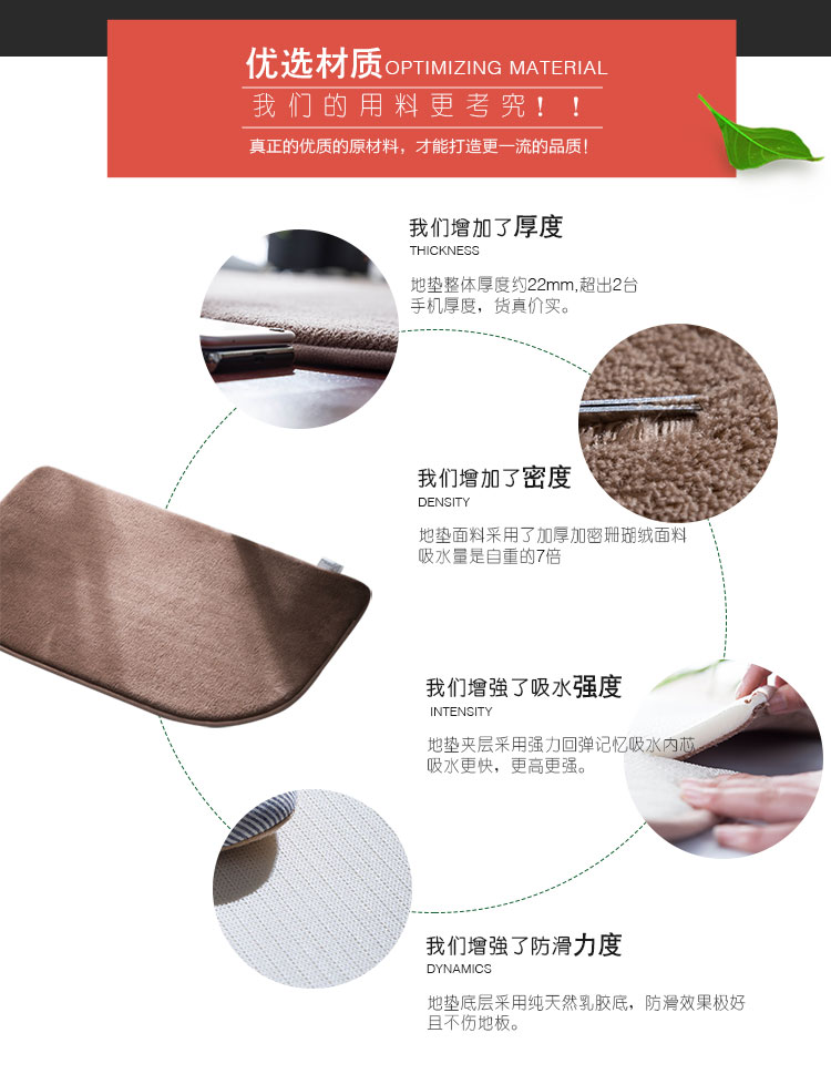 Phòng tắm hình bán nguyệt lối vào đặt phòng Cửa hấp thụ thảm nhà vệ sinh nhà bếp phòng tắm thảm chống trượt - Thảm sàn thảm đá hút nước
