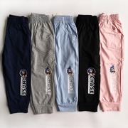 Mùa xuân và mùa hè mô hình Odell bông quần âu mỏng Wang Wang đội sweatpants 100-140 2 miếng.