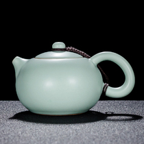 Qin Yi Ru kiln small teapot ceramic Xi Shi pot Ru Porcelain bubble Teapot side pot single pot home simple kung fu tea set