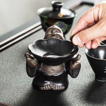 Qin Yi creative home black pottery tea leaked tea filter tea filter tea kung fu tea accessories accessories