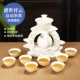 Qin Yi đặt bộ ấm trà bán tự động chống cào Linglong màu xanh và trắng rỗng gốm kungfu nhà lười - Trà sứ bình trà thủy tinh