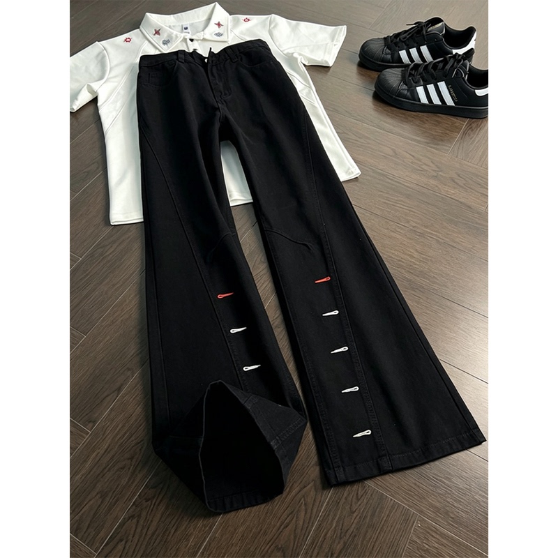 American-Style Diagonal Cut Embroidered Pure Cotton Jeans for Men, Summer Trendy Design, Slim Fit, Straight-Leg, Slightly Flared Pants American-Style Diagonal Cut Embroidered Pure Cotton Jeans for Men, Summer Trendy Design, Slim Fit, Straight-Leg, Slightly Flared Pants