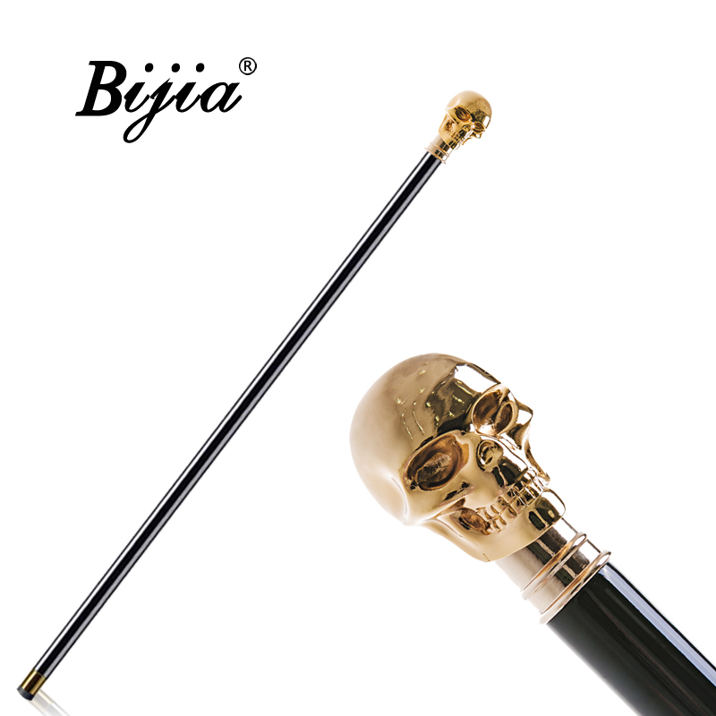 BIJIA golden skull gentleman cane civilization stick crutches dark retro British ghost head civilization scepter