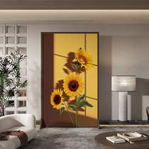 Screen partition living room modern minimalist mobile blocking office bedroom light and shadow plant solid wood seat screen decoration