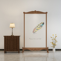 European-style simple screen Home partition porch Living room Hotel office Teahouse Bedroom solid wood carved seat screen