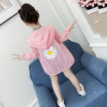 Girl Sunscreen 2022 Summer Dress New Summer Breathable Child Small Daisy Girl Anti-UV Sun Protection Damp