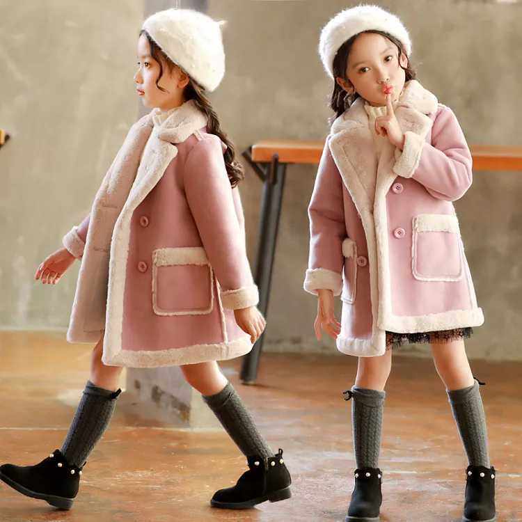 Girls Winter Coat 2022 new middle - long fashion mink tide autumn and winter coat