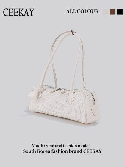 Ceekay Original Design Woven Texture Baguette Bag for Women 2026 Summer New Niche Korean Style Single Shoulder Underarm Bag