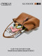 CEEKAY original niche simple retro suede tote bag for women 2026 new caramel color commuter shoulder bag