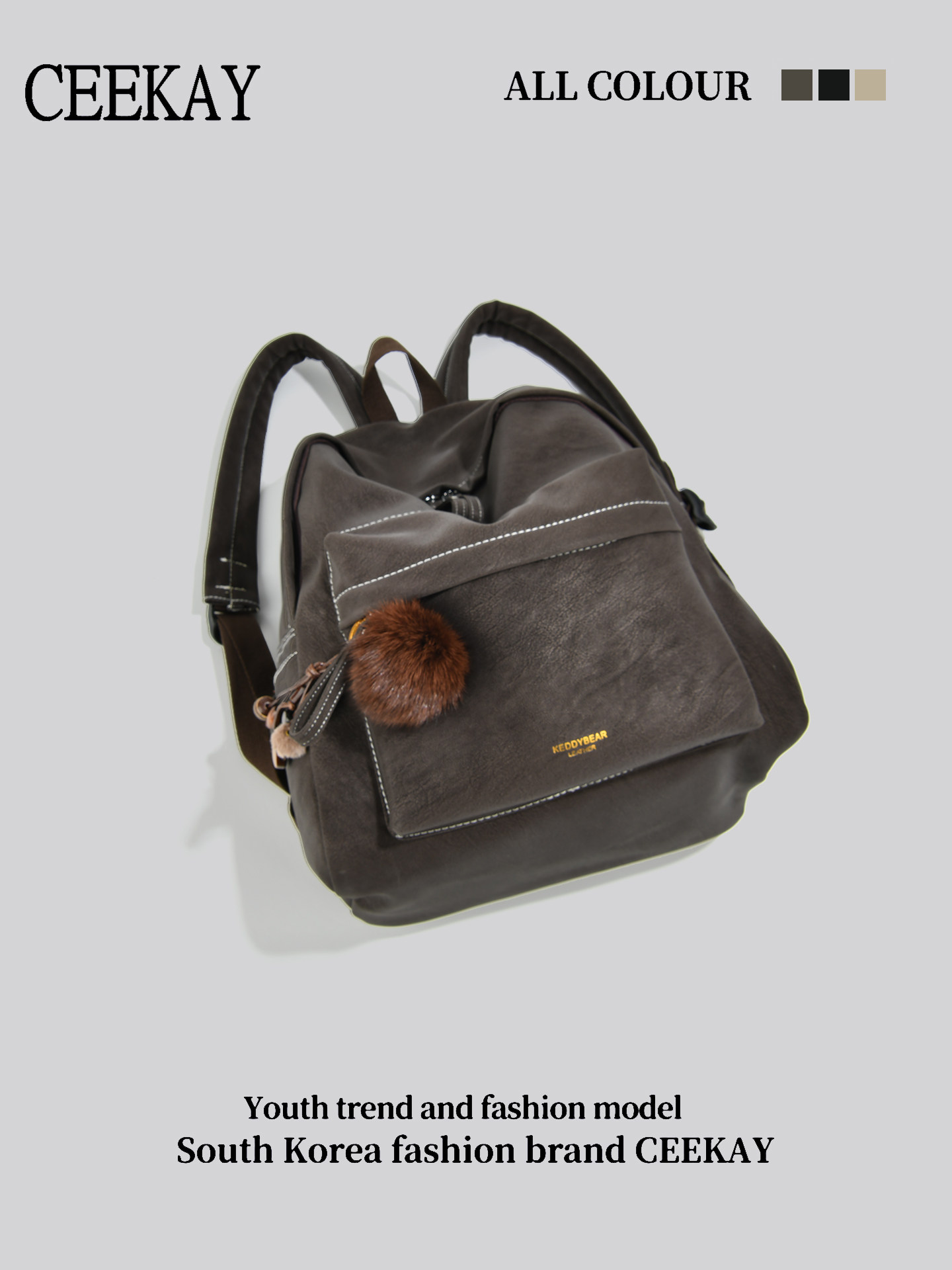 Ceekay Original Design High-End Soft Leather Backpack for Women 2025 New Large-Capacity Commuter Backpack Textured Bag