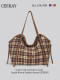 Ceekay Genuine High-End Travel Plaid Shoulder Bag for Women 2026 New Large-Capacity Commuter Tote Bag