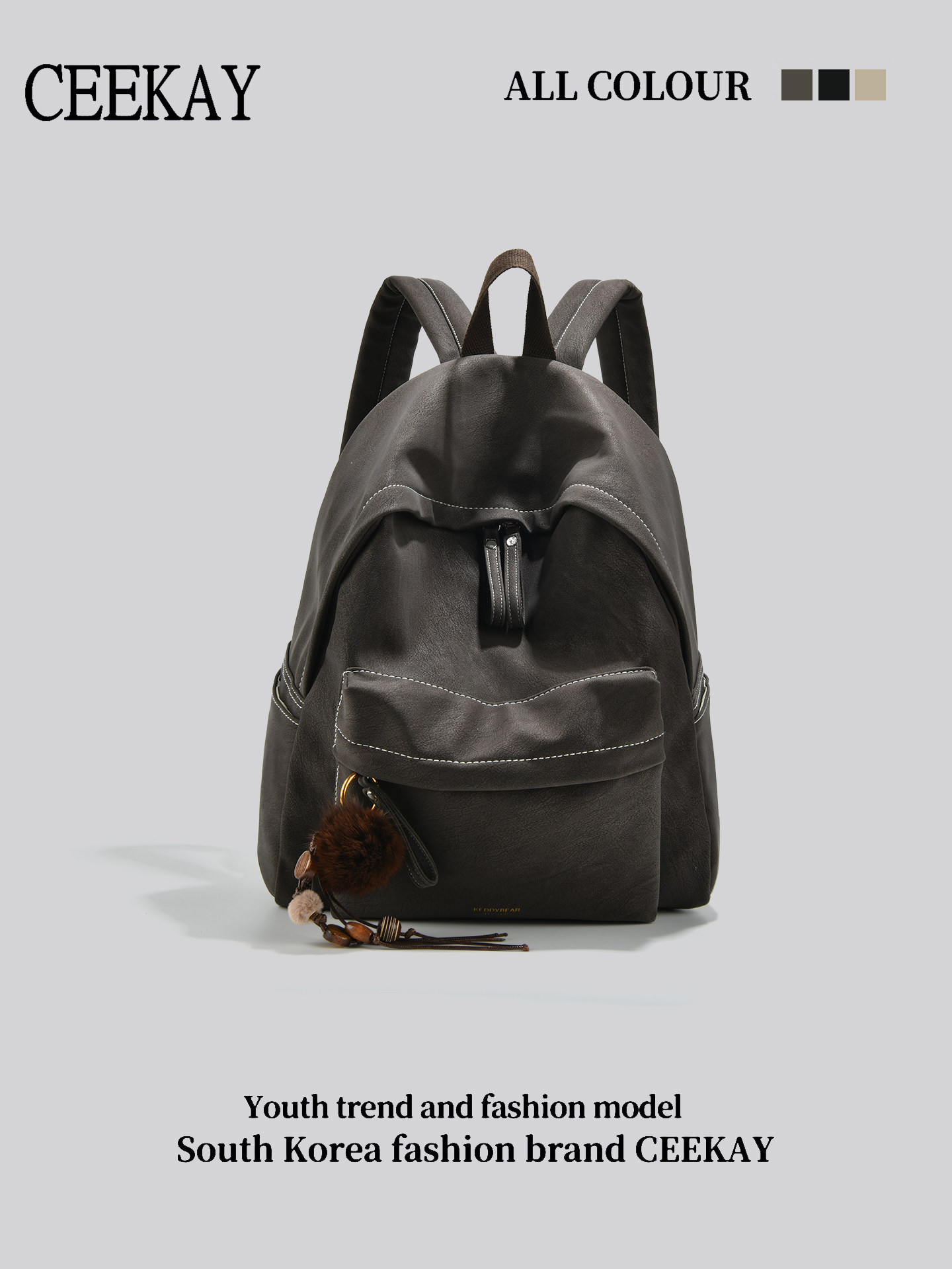 Ceekay Original Design High-End Soft Leather Backpack for Women 2025 New Large-Capacity Commuter Backpack Textured Bag