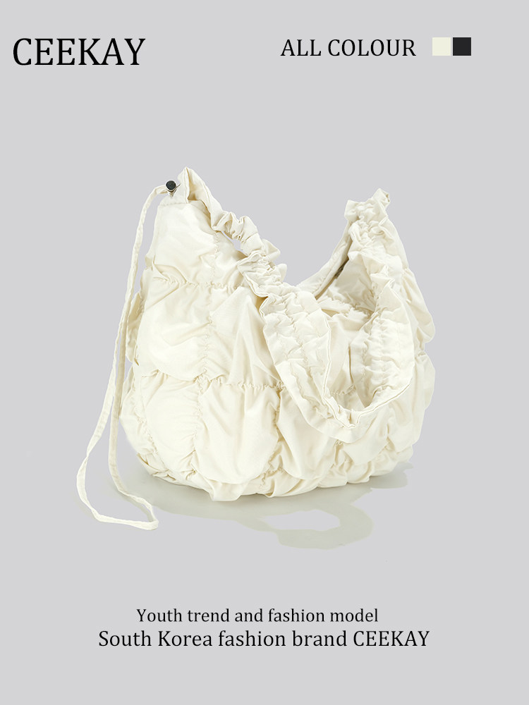 Ceekay Original Authentic Seaside Vacation Tote Underarm Bag Cloud Bag Women's New Pleated Lightweight Bubble Bag