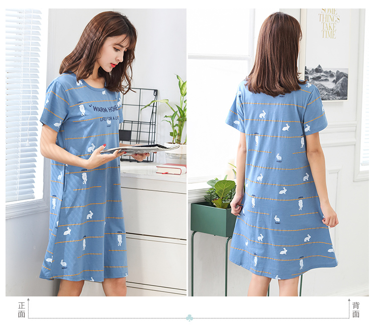 Phân bón đặc biệt XL đồ ngủ nữ mùa hè cotton ngắn tay lỏng Hàn Quốc phiên bản của nightdress chất béo mm200 kg ăn mặc