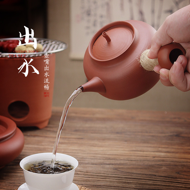 潮州红泥砂铫壶+电煮器,围炉煮茶新风尚🔥-茶壶-淘宝好物网