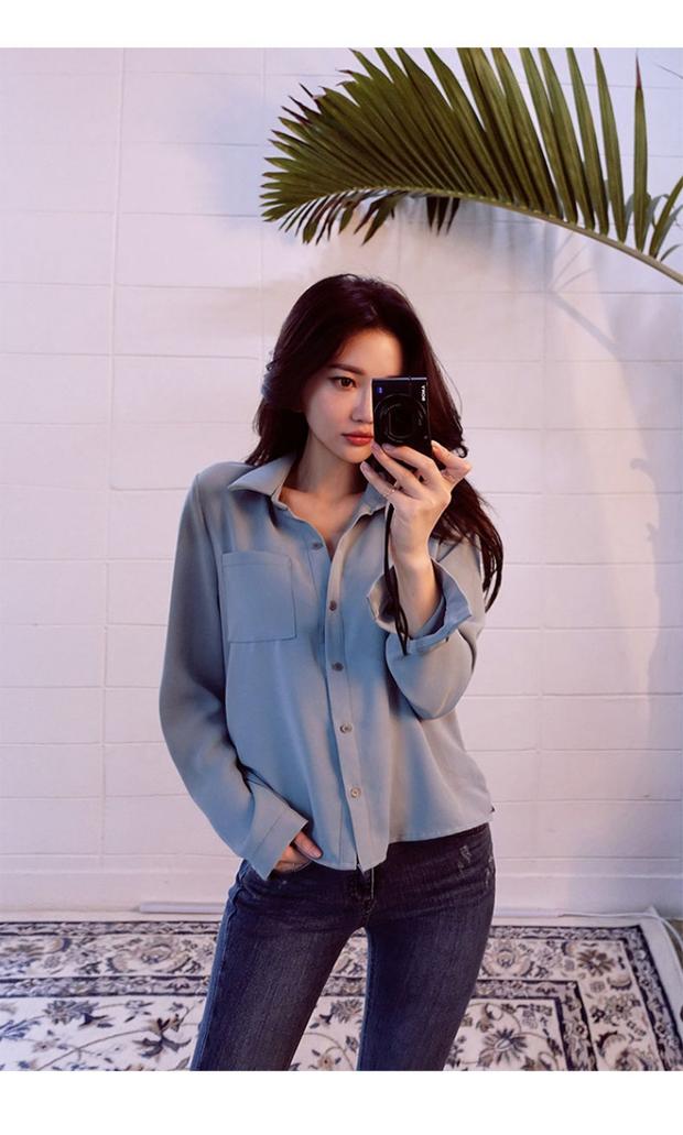 Áo sơ mi trắng nữ tay dài 2018 phiên bản hàn quốc mùa xuân mới buông xõa hoang sơ sinh viên áo sơ mi chạm đáy áo sơ mi bf gió áo sơ mi dáng dài