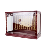 Буддийское храмовое благословение Поставки Будды Кампара Древесина Сплошная древесина, красное дерево, прозрачное буддийскую коробку с измеренным стеклом, буддийская коробка Будда Статуя Будды Статуя