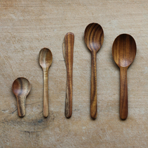 Teak small teaspoon Small milk powder spoon Japanese coffee spoon Jam butter knife Solid wood eating and drinking porridge spoon