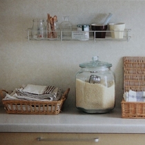 Brewing wine glass bottle Octagonal embossed transparent glass storage storage tank Japanese grain rice bucket Plum wine bottle