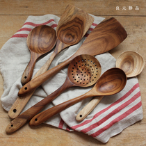Liangyuan still product Teak cooking non-stick pan Wooden shovel Solid wood frying shovel colander Rice spoon Soup spoon Mixing spoon