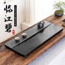 Black gold stone tea plate Household Japanese simple whole natural stone stone tea sea black gold stone drainage dry tea table