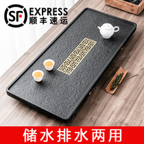 Water storage Wu Jinshi tea tray Natural whole household dry bubble simple stone tea table Stone drawer tray tea sea