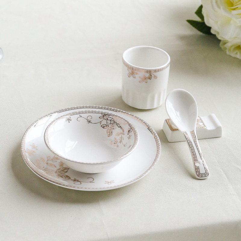 Hotel Supplies Kitchen Package Tableware Commercial Booking for the logo Three sets Lettering Hotel Plate Dining Room