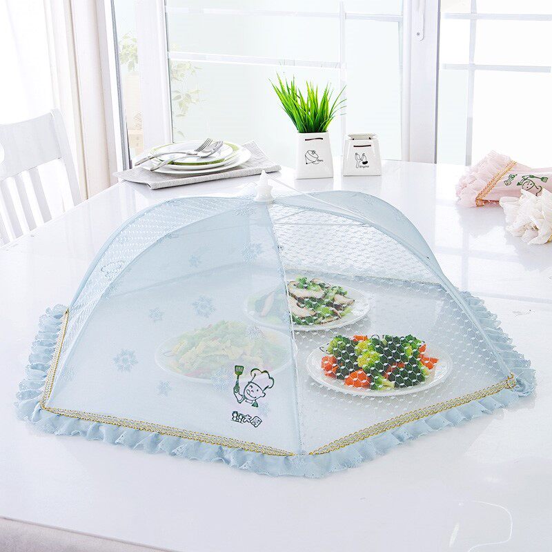 Square Home Shelter Mosquito-covered dust-proof rice cover Small size Dining Table Round Table White Desktop Photo of the table
