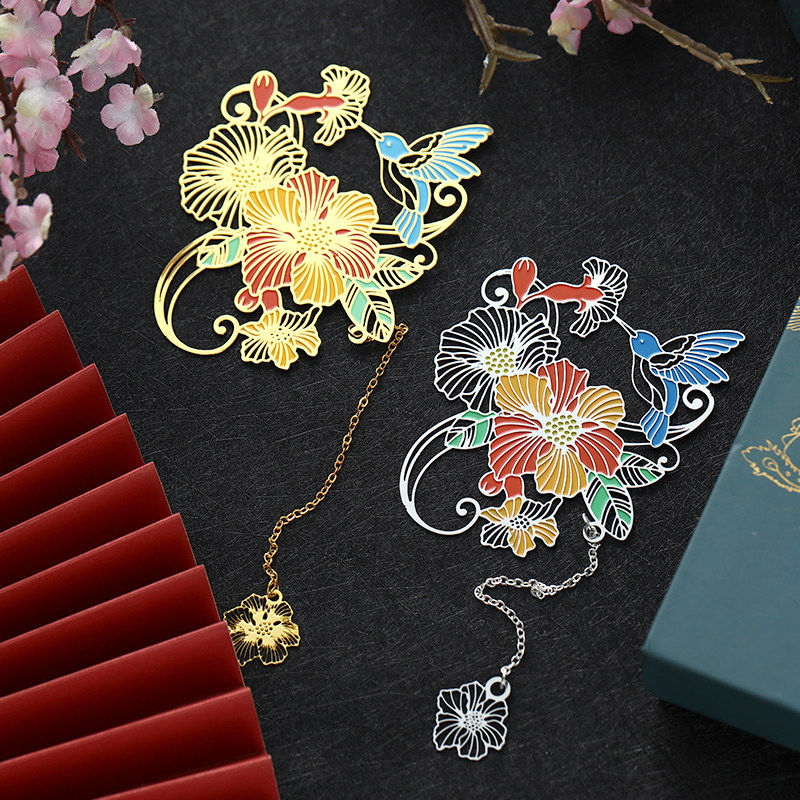 (Twelve Flower Gods) Customized Exquisite Antique Metal Bookmarks Creative Classical Chinese Style Gifts for Students