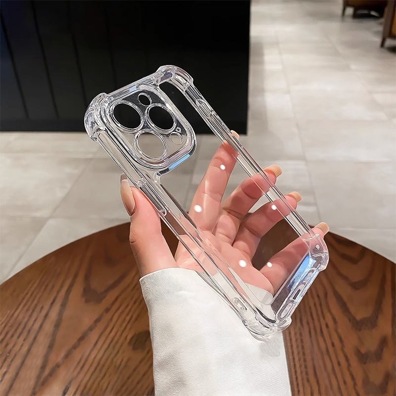 Suitable for iPhone 16 Pro Max Phone Case with Four-Corner Airbag Anti-Drop Protection, 15 Pro Max Full-Cover Anti-Drop Protective Case, Apple 14 Simple Transparent Case for Men and Women, 13 Silicone Xr Soft Edge Hard Case, 12 New Model 16