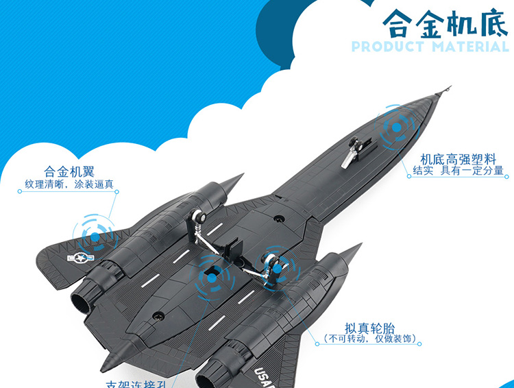 Đặc biệt cung cấp 1 144 Blackbird SR-trinh sát máy bay hợp kim máy bay tĩnh thành quân sự mô hình trang trí máy bay mô hình