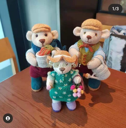Gardener Bear MKnit Needle Wool Thread Braided Doll Illustrated in Chinese The Chinese version of the Pure Textual Tutorial