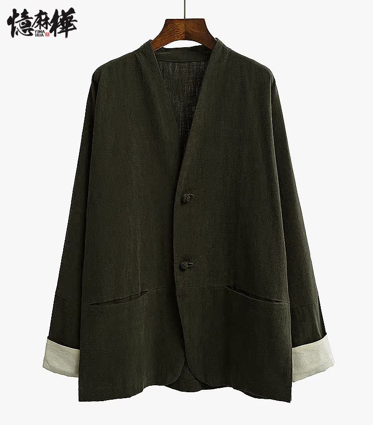 Quần áo cotton và vải lanh nguyên bản Quần áo nam nam Trung Quốc nghệ sĩ trà quần áo giản dị Tang phù hợp với giới trẻ Hanfu tùy chỉnh áo gió dân tộc nam quần nam đẹp