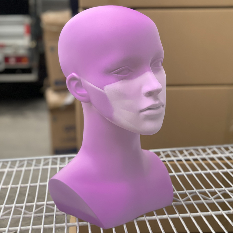 Uv Color-Changing Mannequin Head, White to Purple Model Head, Light-Sensitive Color-Changing Protective Mask, Uv Protection Test