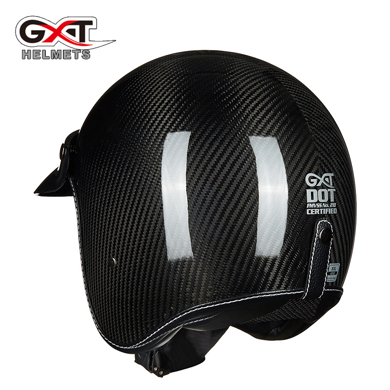 Color : Matte Black, Size : M Personality Carbon Fiber Helmet Men and Women Motorcycle Retro Half Helmet Four Seasons Prince Helmet Electric Car Helmet