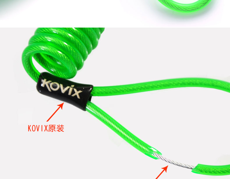 Hồng Kông KOVIX đĩa phanh xe máy khóa nhắc nhở dây điện xe đạp mũ bảo hiểm dây cảnh báo dây cáp thép - Xe máy Rider thiết bị găng tay xe máy
