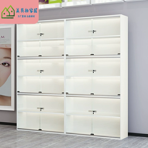 Дисплей продукта шкаф супермаркет на полке ремня косметики витрины стеклянная дверь красавица.