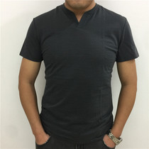 clovenkimal new mens cotton slub small stand-up collar fashion slim business T-shirt small shirt 8509