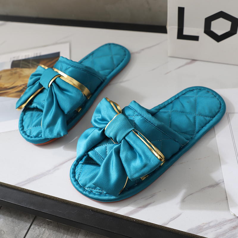 Xin Xinyue Slippers Eu Style Bedroom Cloth Art Summer Indoor Men's And Women's Lace Home Non-slip Home Shoes One Word Drag