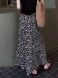 Летняя модная длинная юбка, свободный крой, в цветочек, А-силуэт