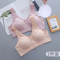 Mommy underwear button cotton vest type steel-free ring old cotton bra thin foam pad middle-aged bra