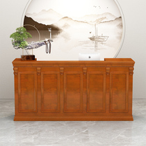 Chinese style solid wood bar table pharmacy front desk reception desk vintage clothing store bar counter cashier shop commercial