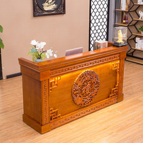 Customized Chinese-style cashier counter Antique style bar cigarette hotel front desk table ear shop health pavilion foot bath shop reception desk