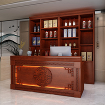 Hotel restaurant bar cashier wine cabinet combination Chinese medicine Chinese antique catering cashier front desk integrated