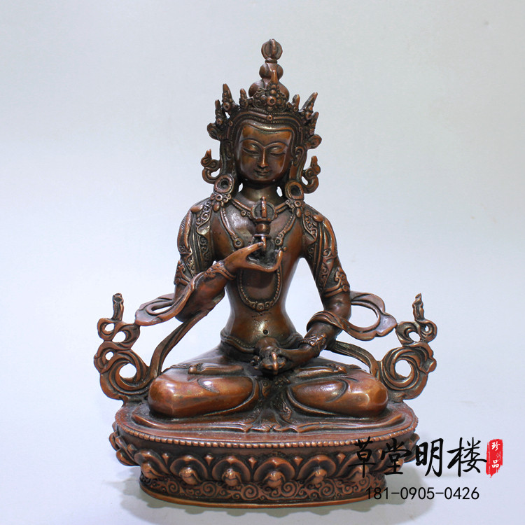 Ancient Imitation Ancient Buddha Statue of Tibetan Buddhism The 7-inch One-ruler bronze statue can be installed in a Buddha's Hall of Fou