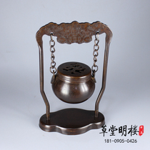Pure copper hanging incense burner Hanging incense burner Vintage trumpet plate incense burner incense burner Indoor household tea ceremony ornaments